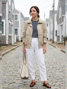 Vintage Inner Circle Tan Utility Jacket Size Medium Lined Flap Pockets Zip Front
